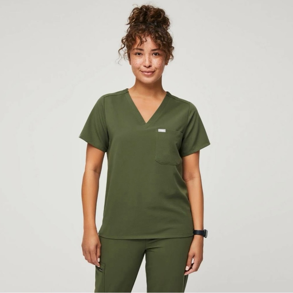 Figs Women’s Dark Olive Catarina Scrub Top